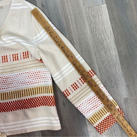 Soft Surroundings Juliet Woven Tasseled Cardigan Topper Jacket Beige Small - Picture 14 of 15